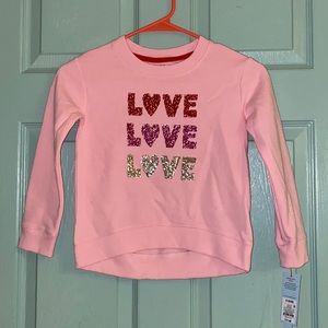 Pink Cat&Jack sequins L❤️VE sweatshirt